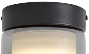 Moderne plafondlamp zwart met smoke glas  - Puck