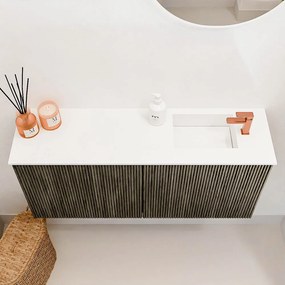 Mondiaz Joya 90cm toiletmeubel shadow met wastafel faye rechts 1 kraangat talc