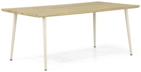 Dining Tuintafel rechthoekig 180 x 100 cm Aluminium/teak Taupe Montana