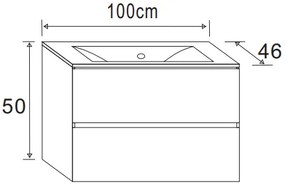 Badstuber Corbo badkamermeubel 100cm licht eiken met wastafel 1 kraangat