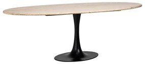 Richmond Interiors Hampton Ovale Eettafel Beige Travertin - 230 X 100cm.
