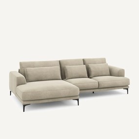 XL hoekbank links in linnen fluweel, MARSILE