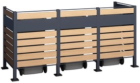 Overdekking voor 3 afvalbakken 120l of 240l Breda CoverTech