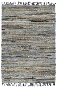vidaXL Vloerkleed chindi handgeweven 160x230 cm denim jute meerkleurig