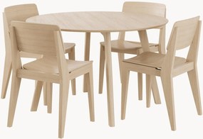 Bamboehouten eetkamerset Elvo, 4-delig