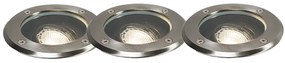 Set van 3 buiten grondspots staal verstelbaar IP65 - Delux Modern GU10 IP65 Buitenverlichting