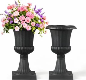 VEVOR Plastic Bloempotstandaard, 25 x 42 cm, 2-pack, Bloempot, Bloemschaal, Zwarte Bloempotten, voor Veranda, Bruiloft, Feest, Huis, Podium, Balkon, Terrasdecoratie