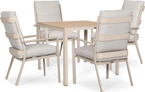 Tuinset 4 personen 909 cm Aluminium Zand/Beige Lifestyle Garden Furniture Lecce/Creta