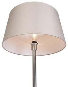 Stoffen Moderne vloerlamp staal met taupe kap 45 cm - Simplo Modern E27 rond Binnenverlichting Lamp