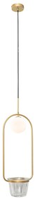 Art deco hanglamp goud met wit glas - Isabella