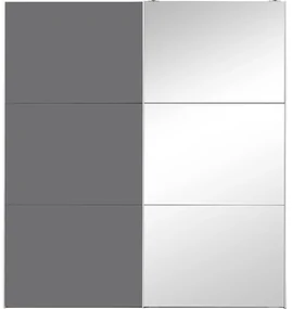 Goossens Kledingkast Easy Storage Sdk, 153 cm breed, 220 cm hoog, 1x 3 paneel glas schuifdeur li en 1x 3 paneel spiegel schuifdeur re