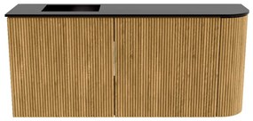 Mondiaz Joya 90cm toiletmeubel ronding rechts oak met wastafel faye links zonder kraangat urban