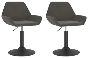 vidaXL Eetkamerstoelen draaibaar 2 st fluweel donkergrijs