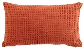 Kussens Rood Douceur d intérieur  COUSSIN DEHOUSSABLE 30 x 50 CM COTON UNI GAUFRETTE TERRACOTTA