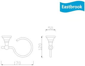 Eastbrook Rockingham messing glazen toiletborstel houder chroom