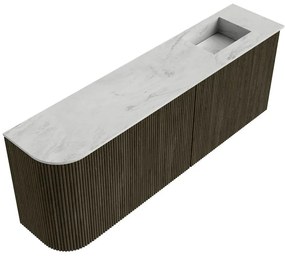 Mondiaz Joya DLux 110cm toiletmeubel ronding links shadow met wastafel faye rechts zonder kraangat opalo