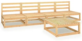 vidaXL 5-delige Loungeset massief grenenhout