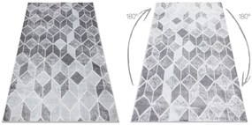 Tapijt MEFE modern B400 blokjes, geometrisch , 3D - Structureel,  twee poolhoogte , donker grijskleuring