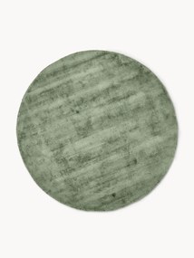 Rond handgeweven viscose vloerkleed Jane