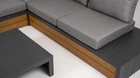 DATHO OUTDOOR Hoek Loungeset - Ibiza - Aluminium - Zwart Lichtgrijs - Datho Outdoor