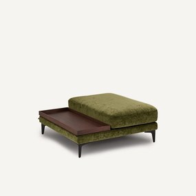 Voetensteun met dienblad, fluweelmix, MODERNISTE, ontwerp Emmanuel Gallina