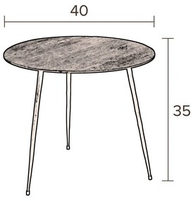 Dutchbone Pepper Metalen Bijzettafel Rond 40cm - 40 X 40cm.