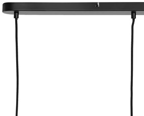 Art Deco hanglamp zwart met smoke glas langwerpig 4-lichts - Bao