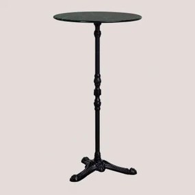 Roma Marmeren Hoge Bartafel Groen Marmer Big Flower & Rond & Zwart - Sklum