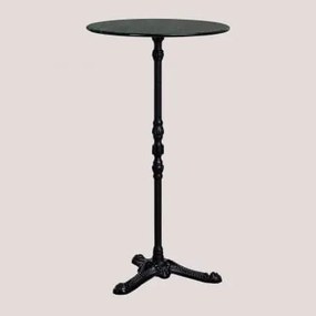 Roma Marmeren Hoge Bartafel Groen Marmer & Rond & Zwart - Sklum