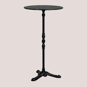 Roma Marmeren Hoge Bartafel Zwart & Rond & Groen Marmer Big Flower - Sklum