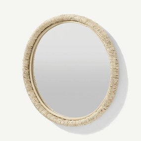 Tulea ronde spiegel met geweven frame, 60cm