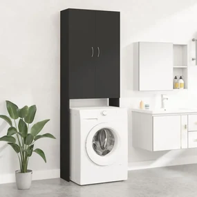 vidaXL Wasmachinekast 64x25,5x190 cm zwart