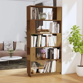 vidaXL Boekenkast/kamerscherm 80x25x163,5 cm grenenhout honingbruin