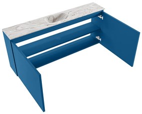 Mondiaz Ture DLux toiletmeubel 120cm jeans met wastafel glace midden met kraangat