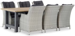 Tuinset 6 personen 260 cm Wicker Grijs Garden Collections Buckingham/San