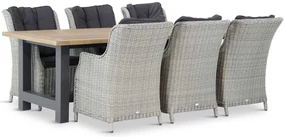 Tuinset 6 personen 260 cm Wicker Grijs Garden Collections Buckingham/San