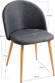 Pak 4 Vint Stoffen Stoelen