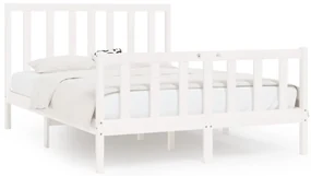 vidaXL Bedframe massief hout wit 140x200 cm