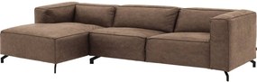 Goossens Bank Calvin bruin, micro leer, 3,5-zits, modern design
