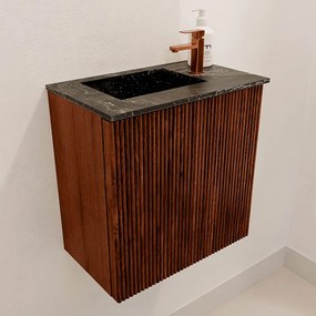 Mondiaz Joya DLux 40cm toiletmeubel ruby met wastafel faye links 1 kraangat lava