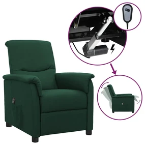 vidaXL Fauteuil verstelbaar elektrisch stof donkergroen