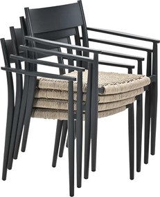 Garden Impressions Lily tuinstoel donker grijs - 2 stuks