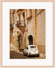 Ingelijste digitale print Fiat 500