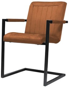 Eetkamerstoel - Lara met leuning - stof Element bruin 07