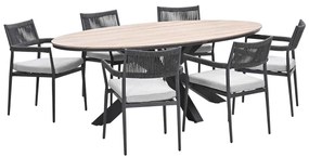 Garden Impressions Tineo tuinset 7-delig - Tulli tuintafel 220x115xH75 cm - light teak vironwood