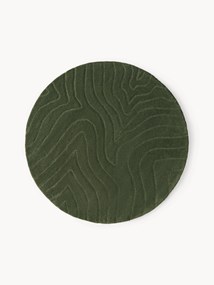Rond wollen vloerkleed Aaron, handgetuft
