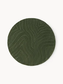 Rond wollen vloerkleed Aaron, handgetuft