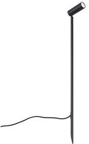 Buitenlamp Prikspot zwart 80cm incl. LED verstelbaar IP65 incl. snoer en stekker - Carl Modern IP65 Buitenverlichting rond