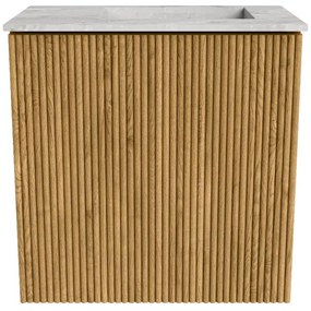 Mondiaz Joya DLux 40cm toiletmeubel oak met wastafel faye rechts zonder kraangat glace