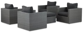 Loungeset 4 personen Wicker Grijs  Garden Collections Houston